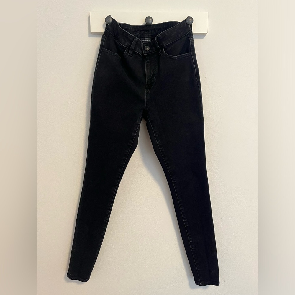 American Eagle high waisted skinny black jeans Size 4